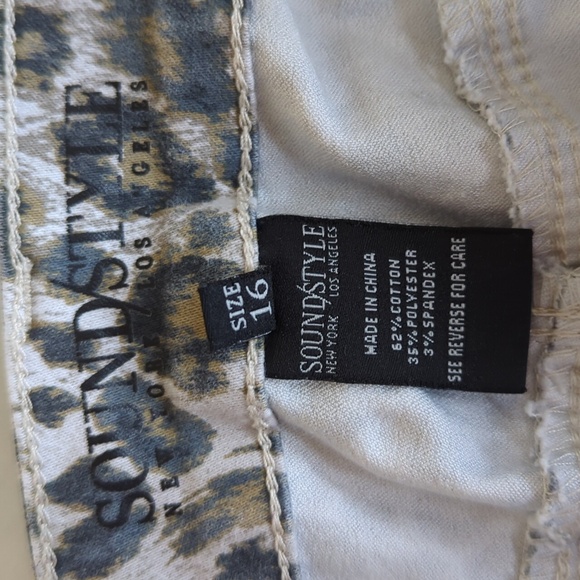 Sound Style Jessie Stretch Animal Print Ankle Jegging 16 Brown Black Pockets - Picture 4 of 15